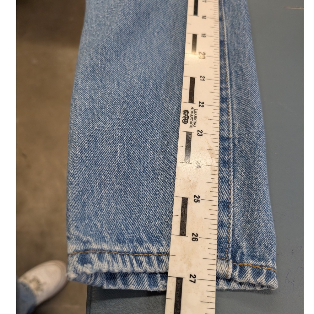 Levi's Premium Wedgie Straight Jeans Womens 26 Blue Distressed High Rise - Picture 15 of 16